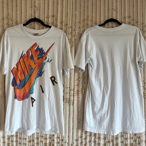 Nike Other - Vintage Nike Air  90s Retro White Orange Blue Graphic Short Sleeve Causal T